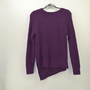 Sweater Simply Vera Wang Size M Chunky Raspberry Pink Magenta Cable Knit